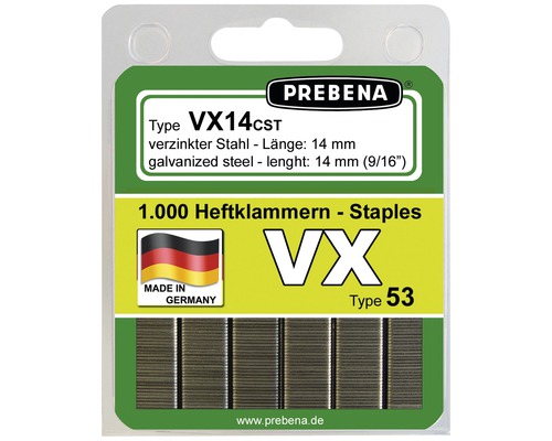 Heftklammern Prebena Type VX14CST-B 1.000 St.