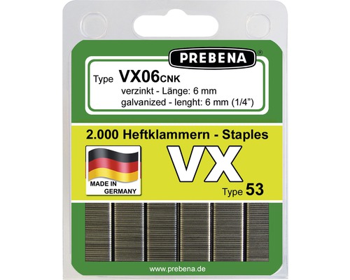 Heftklammern Prebena Type VX06CNK-B 2.000 St.