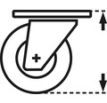 Apparate-Lenkrolle, bis 50 kg, m. Rückenloch, TPE-Rad u. Fadenschutz, 75 x 101 x 25 mm