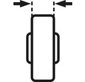 Apparate-Lenkrolle, bis 50 kg, m. Rückenloch, TPE-Rad u. Fadenschutz, 75 x 101 x 25 mm