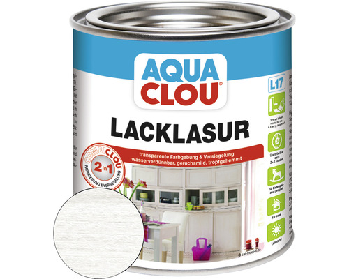 Clou Lack-Lasur Combi Aqua L17 weiß 375 ml