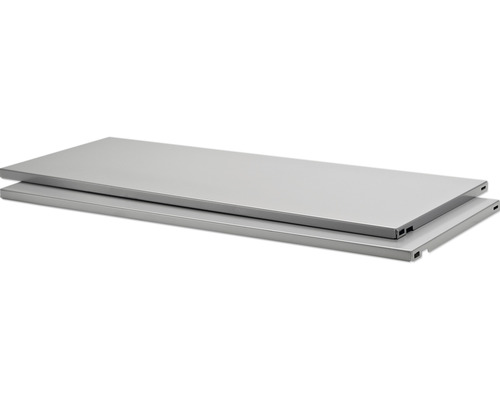 Stahlfachboden B 800 x T 250 mm silber, 2 Stück-0