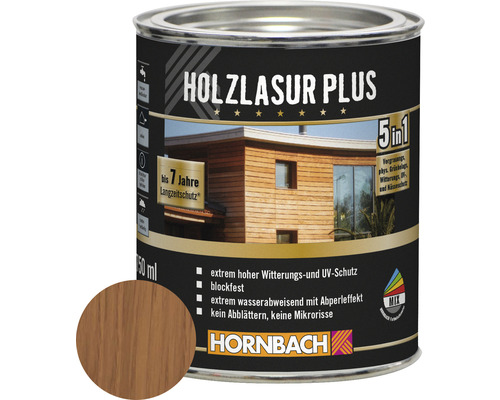 HORNBACH Holzlasur Plus teak 750 ml-0
