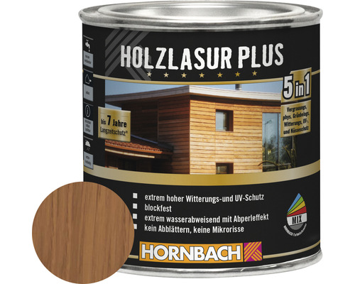 HORNBACH Holzlasur Plus teak 375 ml-0