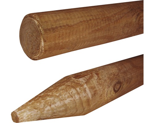 Holzpfahl gespitzt gefast, 7 x 175 cm, braun