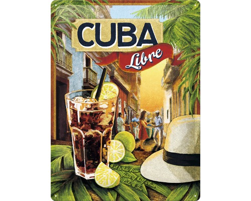 Cuba Libre Blechschild Notizblock 84036 10X20cm Neu 