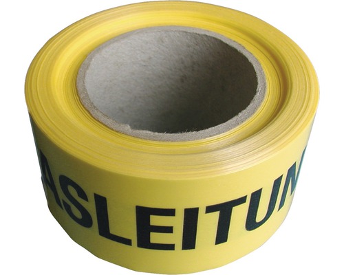 Warnband gelb mit Aufschrift Gasleitung B 40 mm L 25 m