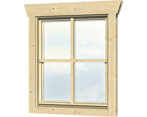 Einzelfenster für Gartenhaus 45 mm SKAN HOLZ Anschlag rechts 57,5x70,5 cm natur