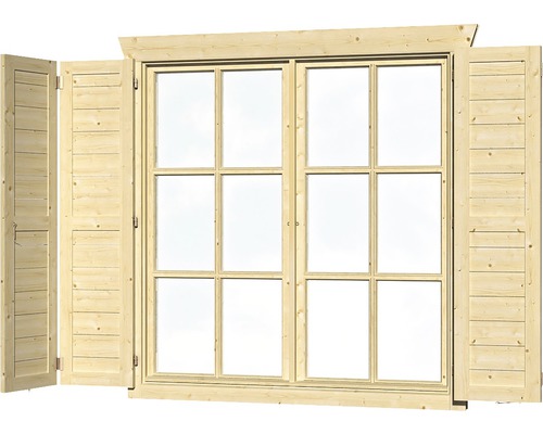 Fensterläden SKAN HOLZ Doppelfenster 28/45 mm groß, natur