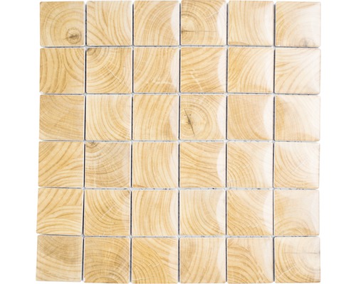 Keramikmosaik Holz braun glasiert 30x30 cm