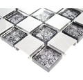 Aluminiummosaik XAM A851 silber/schwarz glänzend 32,7x30,2 cm