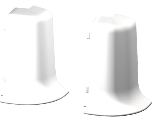 Außenecken für Klemm-Sockelleiste mit Kabelkanal 50 mm weiß
