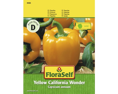 Paprika 'Yellow Californai Wonder' FloraSelf samenfestes Saatgut Gemüsesamen