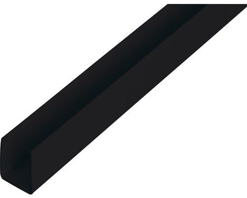 U-Profil Kunststoff schwarz 10x21x10x1 mm, 2,6 m