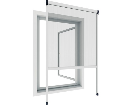 Insektenschutz-Rollo-Fenster Rhino Screen ohne Bohren weiss 130x160 cm