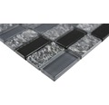 Glasmosaik mit Naturstein grau schwarz 31x32,2 cm