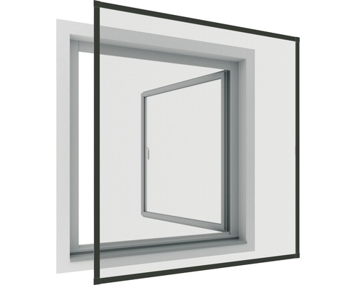 Insektenschutz-Fenster Rhino Screen ohne Bohren anthrazit 100x120 cm