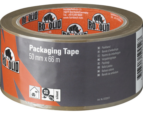 ROXOLID Packaging Tape Packband PVC braun 5 cm x 66 m