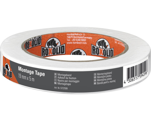 ROXOLID Montage Tape Montageband weiß 19 mm x 5 m