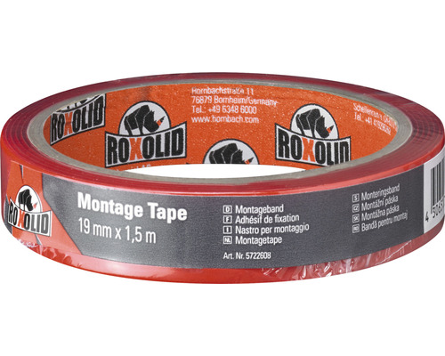 ROXOLID Montage Tape Montageband transparent 19 mm x 1,5 m-0