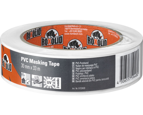 ROXOLID PVC Masking Tape Abdeckband Putzband weiß 30 mm x 33 m-0