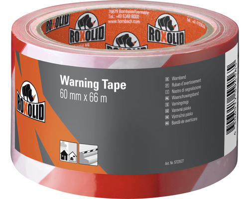 ROXOLID Warning Tape Warnband rot/weiß 60 mm x 66 m
