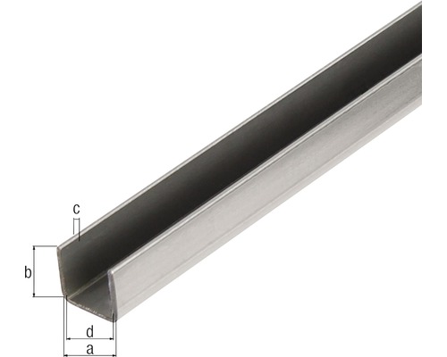 U-Profil Stahl schwarz Länge 1250mm 36x36x3mm scharfkantig
