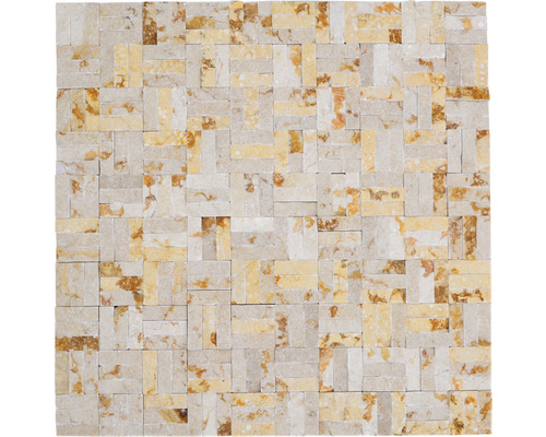 Natursteinmosaik MOS X3D 63 beige 30x30 cm