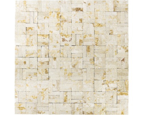 Natursteinmosaik MOS X3D 63 beige 30x30 cm