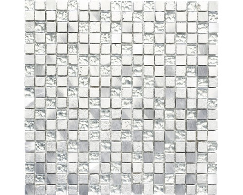 Glasmosaik XAM 77 mix silber 30x30 cm