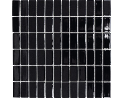 Keramikmosaik ST 390 schwarz 30x30 cm