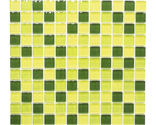 Glasmosaik XCM 8454 mix grün 32,7x30,2 cm
