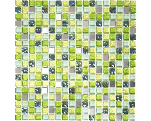 Glasmosaik XCE 99 mix grün 30,5x32,2 cm