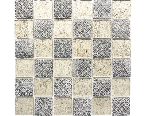 Glasmosaik XCM 8OP4 grau/beige 30x30 cm
