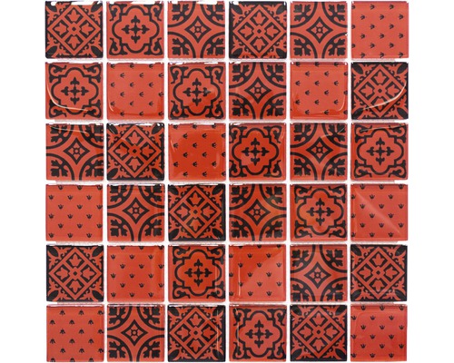 Glasmosaik XCM 8OP3 rot 30x30 cm