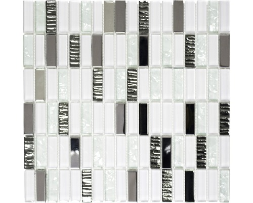 Glasmosaik XCM SM28 mix weiß 30x30 cm