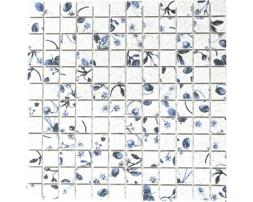 Keramikmosaik CG SB09 weiß/blau 30x30 cm