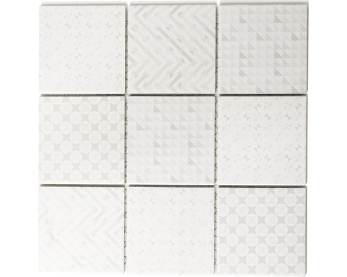 Keramikmosaik Geo white 30x30 cm