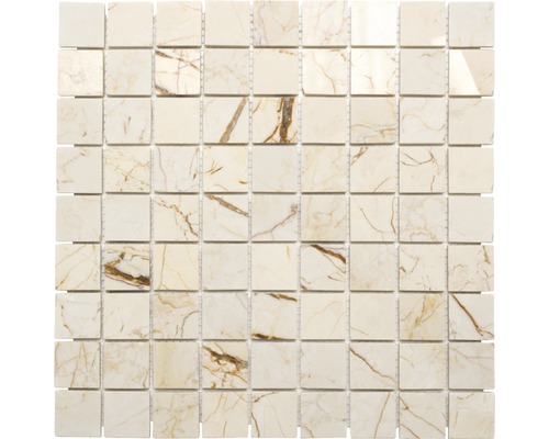 Natursteinmosaik MOS 32/2807 beige/gold 30,5x30,5 cm