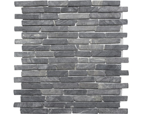 Natursteinmosaik MOS Brick 125 schwarz 30,5x30,5 cm