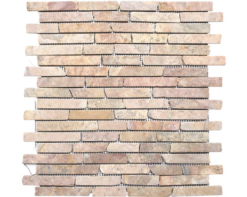 Natursteinmosaik MOS Brick 145 rot 30,5x30,5 cm