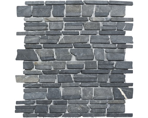 Bruchmosaik MOS Brick 210 schwarz 30,5x30,5 cm