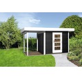Gartenhaus weka Finline Profil Gr.2 mit Fußboden und Schleppdach 235 x 240 cm anthrazit-weiß