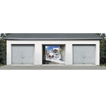 Garagentorplane Skihütte PVC Bedruckt 2450 x 2100 mm inkl. Befestigungsband-thumb-3