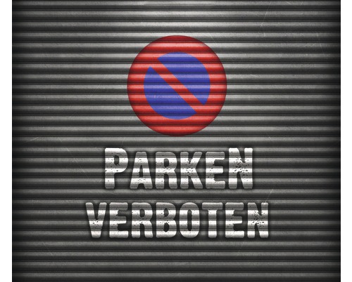 Garagentorplane Parken Verboten PVC Bedruckt 2450 x 2100 mm inkl. Befestigungsband-0
