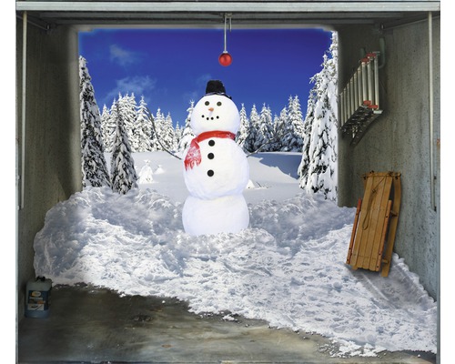 Garagentorplane Snowman PVC Bedruckt 2450 x 2100 mm inkl. Befestigungsband