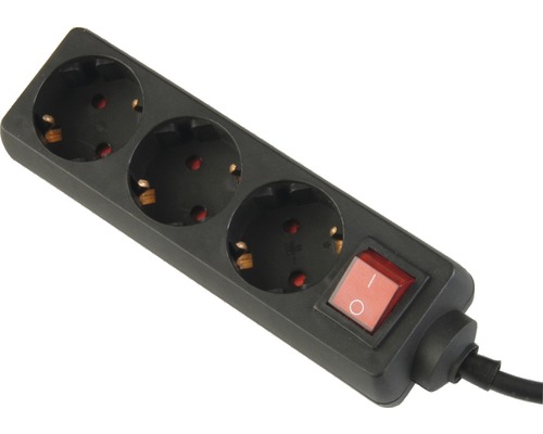 Steckdosenleiste 3-fach Schalter 3G1,5 schwarz 1,4 m-0