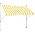 Klemmmarkise (Balkonmarkise) 2x1,2 Stoff gestreift gelb/weiß Gestell RAL 9003 signalweiß (Bausatz)