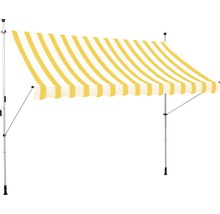 Klemmmarkise (Balkonmarkise) 3x1,5 Stoff gestreift gelb/weiß Gestell RAL 9003 signalweiß (Bausatz)-thumb-0