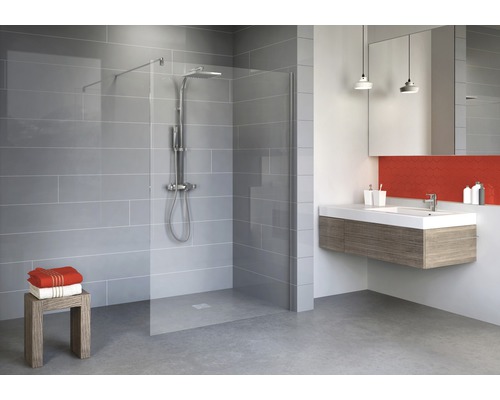Walk In Duschwand Schulte Alexa Style 2.0 Breite 90 cm Klarglas Profilfarbe chrom